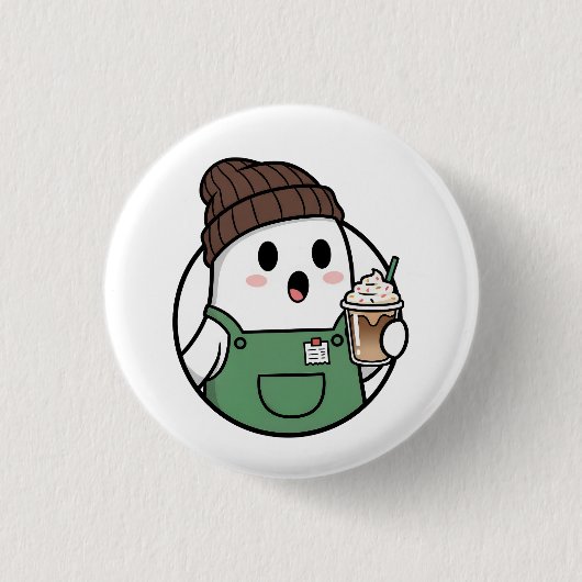 Süßer Geister-Kaffee-Button Button (Vorderseite)