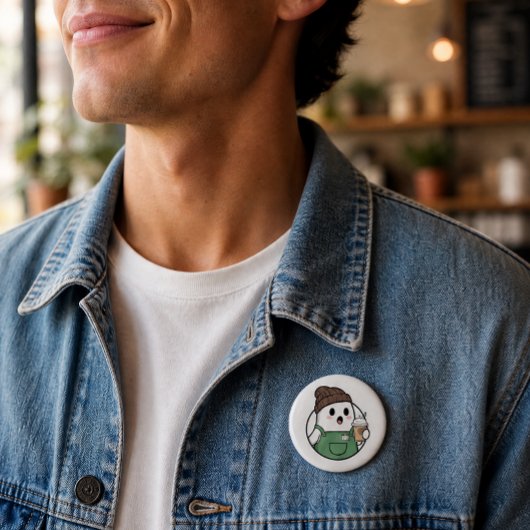 Süßer Geister-Kaffee-Button Button