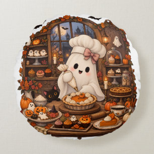 Süßer Geister-Pâtissier Halloween Spukbäckerei Rundes Kissen