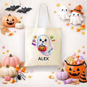 Süßer Geister-Trick-or-Treat Weiße Kawaii Tragetasche