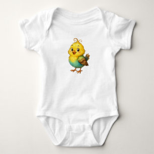 Süßer gelber Baby-Body mit Küken-Motiv Baby Strampler