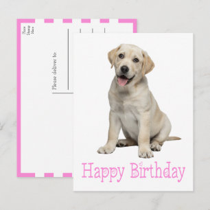 Süßer gelber Labrador Retriever Welpe Hund Geburts Postkarte