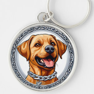Süßer gelber Labrador Schlüsselanhänger