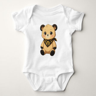 Süßer gelber und schwarzer Ancap-Teddybär  Baby Strampler