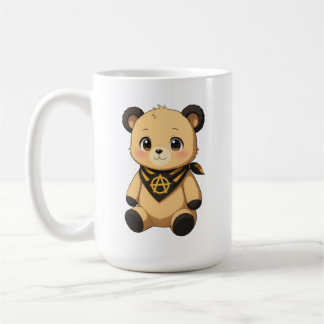 Süßer gelber und schwarzer Ancap-Teddybär  Kaffeetasse