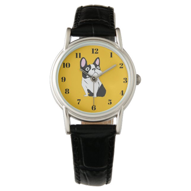 Süßer gelber Welpe Armbanduhr (Vorderseite)