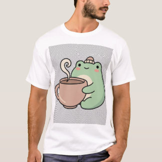 Süßer gemütlicher Frosch mit heißer Schokolade Kaw T-Shirt