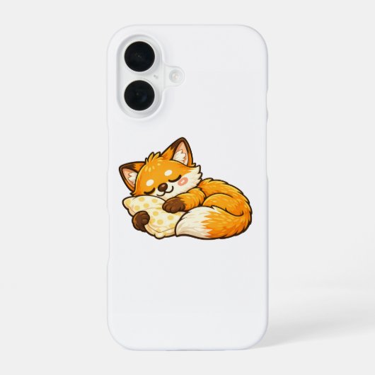 Süßer gemütlicher schlafender Fuchs iPhone 16 Hülle (Rückseite)
