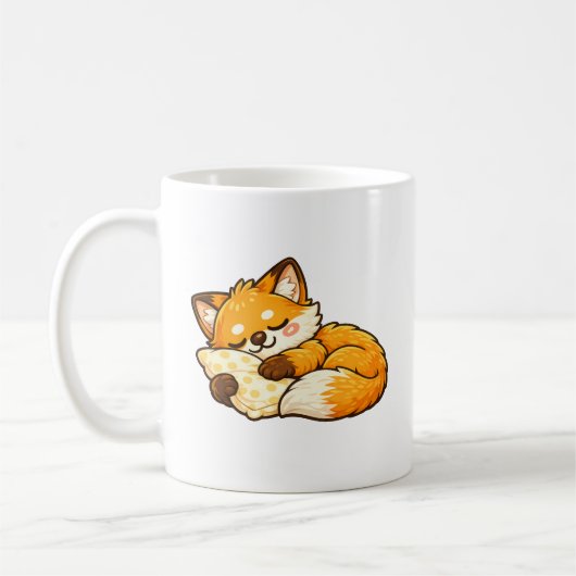 Süßer gemütlicher schlafender Fuchs Kaffeetasse (Links)