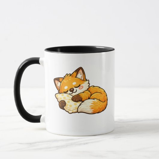 Süßer gemütlicher schlafender Fuchs Tasse (Links)