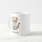 Süßer Gepard liest ein Buch Custom Kaffeetasse (Vorderseite Links)