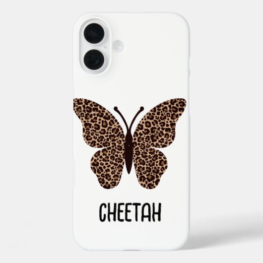 süßer Gepardendruck Schmetterling Case-Mate iPhone Hülle (Rückseite)