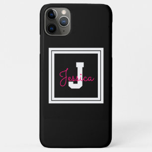 Süßer gerahmter Name & Monogramm Schwarz Weiß & Case-Mate iPhone Hülle