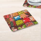 Süßer Geschäfts-Untersetzer der bunten Süßigkeit Rechteckiger Pappuntersetzer (angewinkelt)