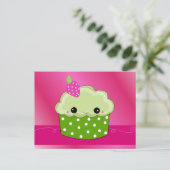 Süßer Gesicht-Cupcake Postkarte (Stehend Vorderseite)
