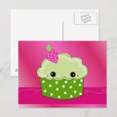 Süßer Gesicht-Cupcake Postkarte (Vorne/Hinten)