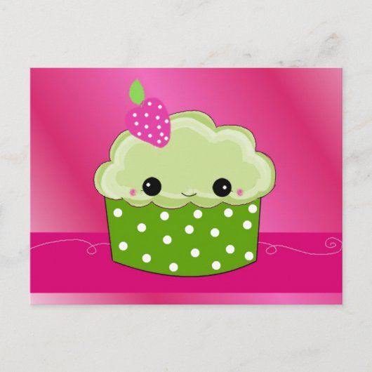 Süßer Gesicht-Cupcake Postkarte (Vorderseite)