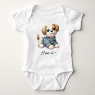 Süßer gestrickter Welpe Baby Strampler