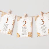 Süßer Gingham-Teddybär-Herbst-Babyshower Tischnummer