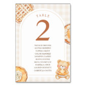 Süßer Gingham-Teddybär-Herbst-Babyshower Tischnummer (Vorderseite)
