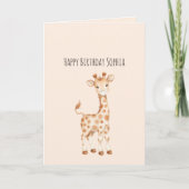 Süßer Giraffen-Geburtstag Karte (Vorderseite)