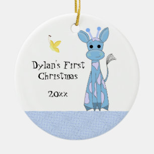 Süßer Giraffenbaby zum ersten Weihnachten Keramik Ornament