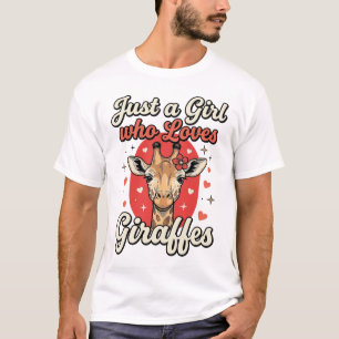 Süßer Giraffenliebhaber Vintage Mädchen-Shirt-Desi T-Shirt
