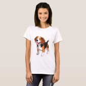 Süßer glücklicher Beagle-Hund T-Shirt (Vorne ganz)