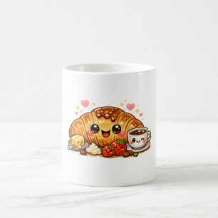 Süßer glücklicher Croissant-Kaffeebecher Kaffeetasse