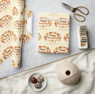 Süßer glücklicher Erntedank-Blattkranz individuell Geschenkpapier