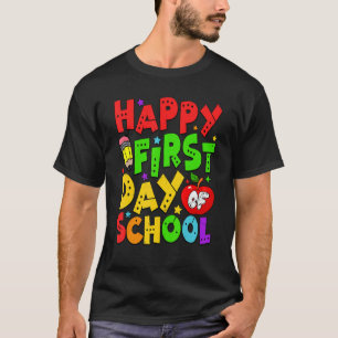 Süßer glücklicher erster Schultag Hallo Lehrer Sch T-Shirt