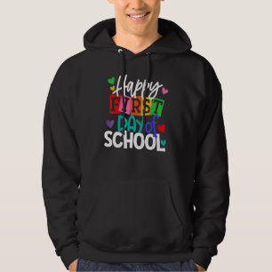 Süßer glücklicher erster Schultag Zurück zur Schul Hoodie