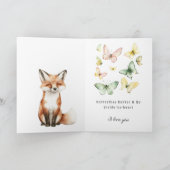 Süßer glücklicher Fuchs denkt an dich Schmetterlin Karte (Innenseite)
