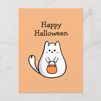 Süßer glücklicher Halloween-Kitty-Katze-Süßigkeite Postkarte