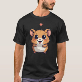 Süßer glücklicher Hamster mit Herz - Kawaii Cartoo T-Shirt