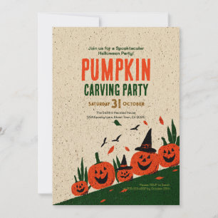 Süßer glücklicher Herbst Pumpkin Hexenhut Einladung