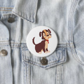 Süßer glücklicher Hund, brauner Welpe sitzend Button (Beispiel)