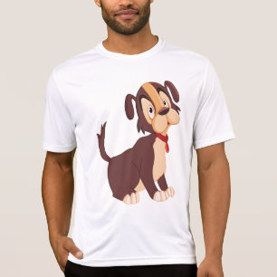 Süßer glücklicher Hund, brauner Welpe sitzend T-Shirt