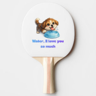 Süßer glücklicher Hund Wasserliebhaber Inspirieren Tischtennis Schläger