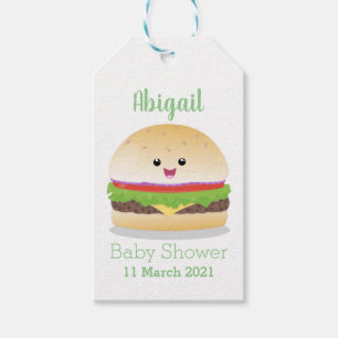 Süßer glücklicher Kawaii-Hamburger-Cartoon Geschenkanhänger