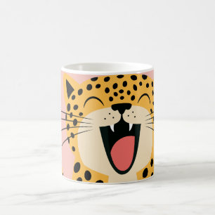 Süßer glücklicher lächelnder wilder Leopard Cartoo Kaffeetasse