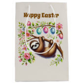 Süßer glücklicher Osterfaultier Mittlere Geschenktüte (Vorderseite)