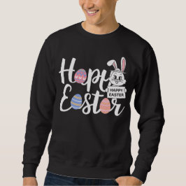 Süßer glücklicher Osterhase & farbenfrohe Eier-Typ Sweatshirt