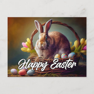 Süßer glücklicher Osterhase Postkarte