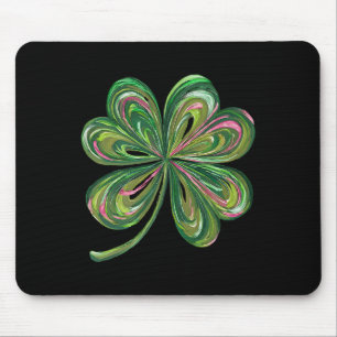 Süßer Glücklicher Retro Shamrock Vierblattklee St. Mousepad