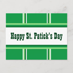 Süßer glücklicher St. Patrick's Day gestreift grün Feiertagspostkarte