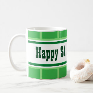 Süßer glücklicher St. Patrick's Day gestreift grün Kaffeetasse