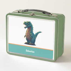 Süßer glücklicher T-Rex Tyrannosaurus Rex Dinosaur Metall Brotdose
