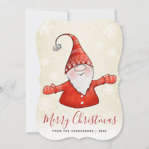 Süßer Gnom Beige Rot Frohe Weihnachten