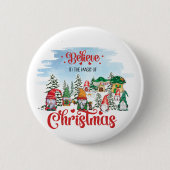 Süßer Gnom feiert Weihnachtsfeiertage Button (Vorderseite)